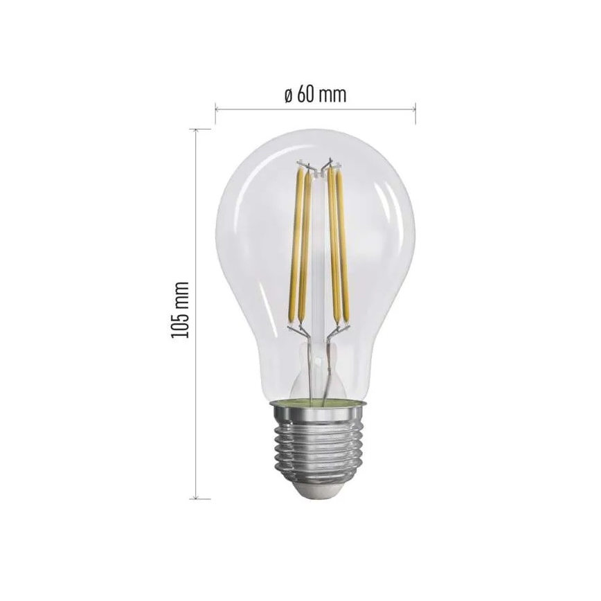 KOMPLEKTS 3x LED Spuldze FILAMENT A60 E27/3,8W/230V 4000K Enerģijas klase A