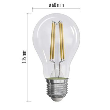 KOMPLEKTS 3x LED Spuldze FILAMENT A60 E27/5W/230V 2700K Enerģijas klase A