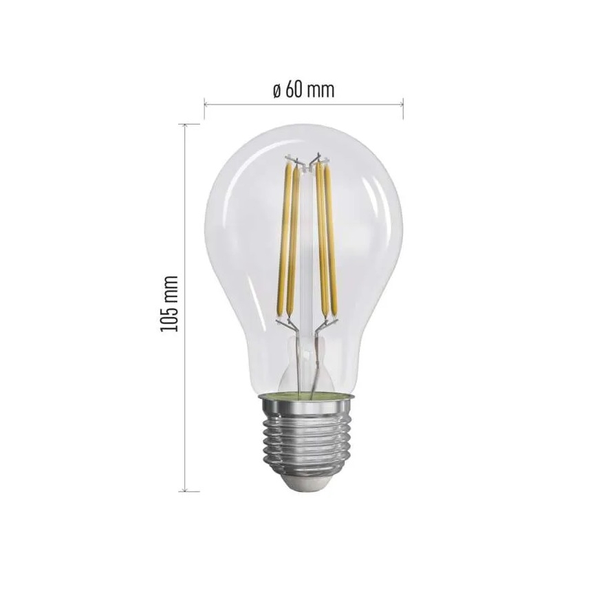 KOMPLEKTS 3x LED Spuldze FILAMENT A60 E27/5W/230V 2700K Enerģijas klase A