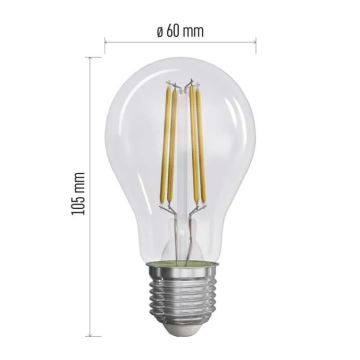 KOMPLEKTS 3x LED Spuldze FILAMENT A60 E27/5W/230V 4000K Enerģijas klase A