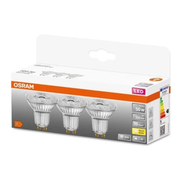 KOMPLEKTS 3x LED Spuldze PAR16 GU10/4,3W/230V 2700K - Osram