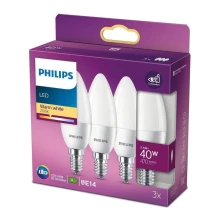 KOMPLEKTS 3x LED Spuldze Philips B35 E14/5,5W/230V 2700K