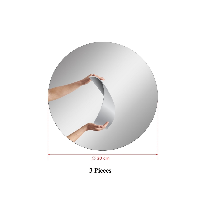 KOMPLEKTS 3x Sienas spogulis ROUND d. 20 cm
