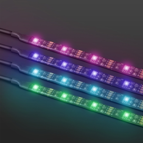 KOMPLEKTS 4x LED RGB Aptumšojama josla 2x30cm 2x50cm LED/2,16/3,6W/5V IP65 + tālvadības pults