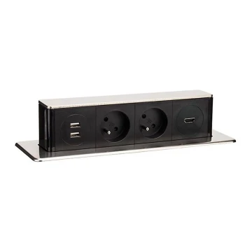 Kontaktligzdas kolonna galda virsmai 2x230V + 2xUSB + HDMI