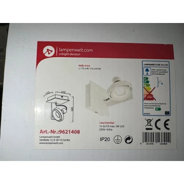 Lampenwelt - LED Sienas lampa 1xGU10/5W/230V