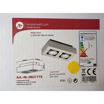 Lampenwelt - Starmetis 2xGU10/5W/230V