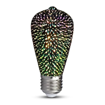 LED 3D Dekoratīva spuldze FILAMENT ST64 E27/3W/230V 3000K