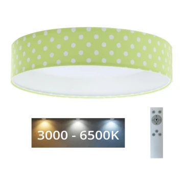 LED Aptumšojama bērnu griestu lampa SMART GALAXY KIDS LED/24W/230V 3000-6500K punkti, zaļa/balta + tālvadības pults