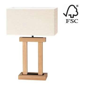 LED Aptumšojama galda lampa HAKON 1xE27/40W+ 2xLED/7,5W/230V 55 cm ozols – FSC sertificēts