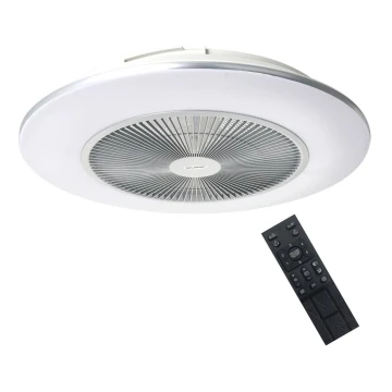 LED Aptumšojama griestu lampa ar ventilatoru ARIA LED/38W/230V 3000-6000K sudraba + tālvadības pults