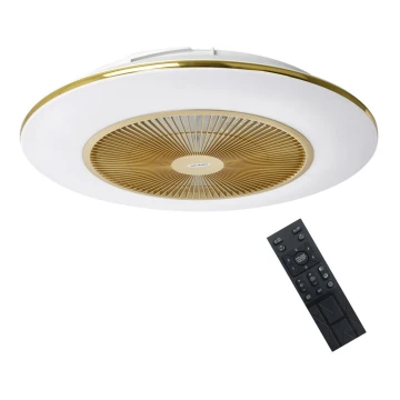 LED Aptumšojama griestu lampa ar ventilatoru ARIA LED/38W/230V 3000-6000K zelta + tālvadības pults