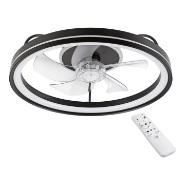 LED Aptumšojama griestu lampa ar ventilatoru FARGO LED/37W/230V melna + tālvadības pults