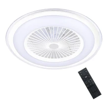 LED Aptumšojama griestu lampa ar ventilatoru ZONDA LED/48W/230V 3000-6000K balta + tālvadības pults