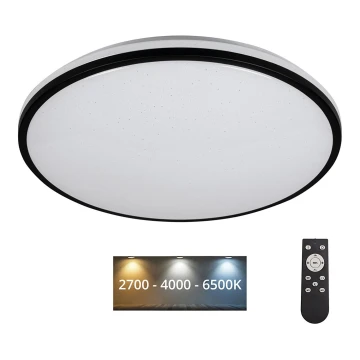 LED Aptumšojama griestu lampa ARVOS LED/37W/230V melna + tālvadības pults