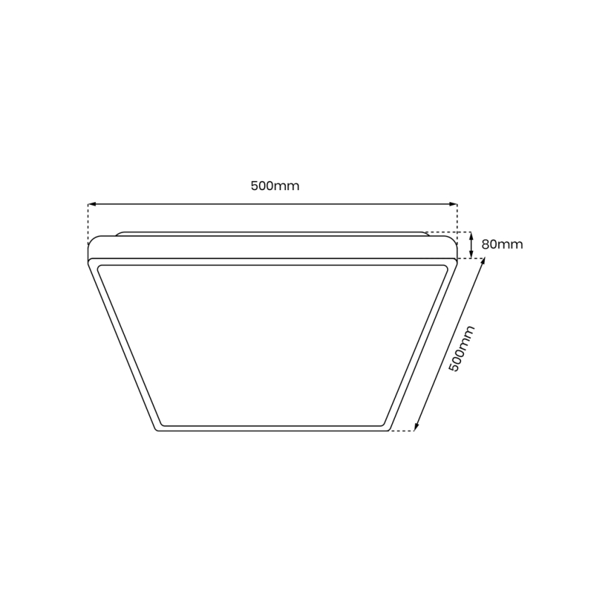 LED Aptumšojama griestu lampa QUADRO LED/66W/230V 3000-6000K balta/melna + tālvadības pults