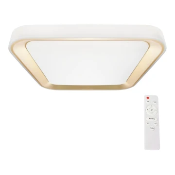 LED Aptumšojama griestu lampa QUADRO LED/66W/230V 3000-6000K balta/zelta + tālvadības pults