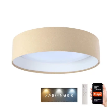 LED Aptumšojama griestu lampa SMART GALAXY LED/24W/230V d. 45 cm 2700-6500K Wi-Fi Tuya bēša/balta + tālvadības pults