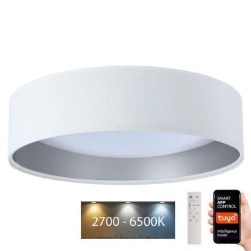 LED Aptumšojama griestu lampa SMART GALAXY LED/36W/230V d. 55 cm 2700-6500K Wi-Fi Tuya balta/sudraba + tālvadības pults