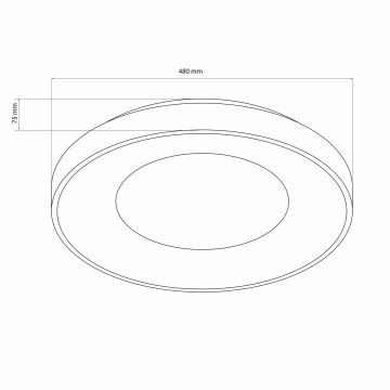 LED Aptumšojama vannas istabas griestu lampa WITOLD LED/72W/230V 3000-6000K IP44 + tālvadības pults