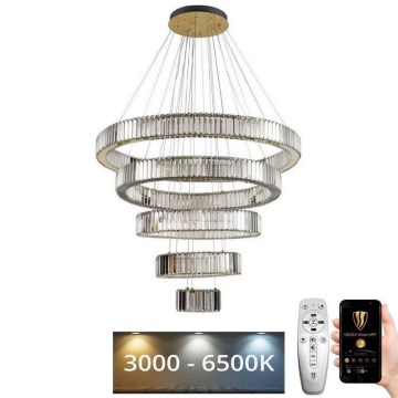 LED Aptumšojama kristāla lustra ar auklu LED/195W/230V 3000-6500K + tālvadības pults