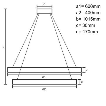 LED Aptumšojama lustra ar auklu LED/100W/230V 3000-6500K + tālvadības pults