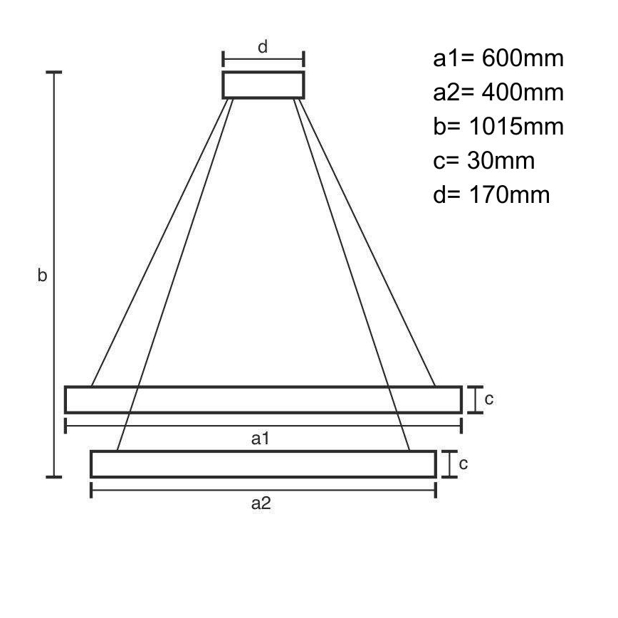 LED Aptumšojama lustra ar auklu LED/100W/230V 3000-6500K + tālvadības pults