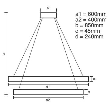 LED Aptumšojama lustra ar auklu LED/120W/230V 3000-6500K + tālvadības pults