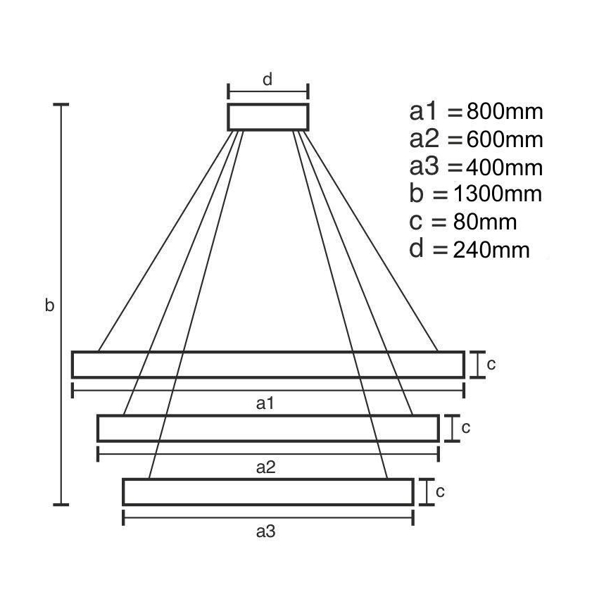 LED Aptumšojama lustra ar auklu LED/240W/230V 3000-6500K + tālvadības pults