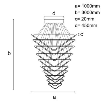 LED Aptumšojama lustra ar auklu LED/385W/230V 3000-6500K + tālvadības pults