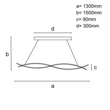 LED Aptumšojama lustra ar auklu LED/80W/230V 3000-6500K + tālvadības pults