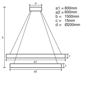 LED Aptumšojama lustra ar auklu LED/90W/230V 3000-6500K + tālvadības pults