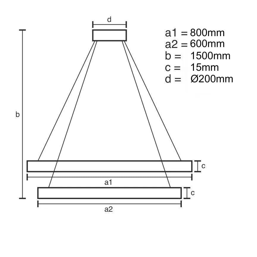 LED Aptumšojama lustra ar auklu LED/90W/230V 3000-6500K + tālvadības pults