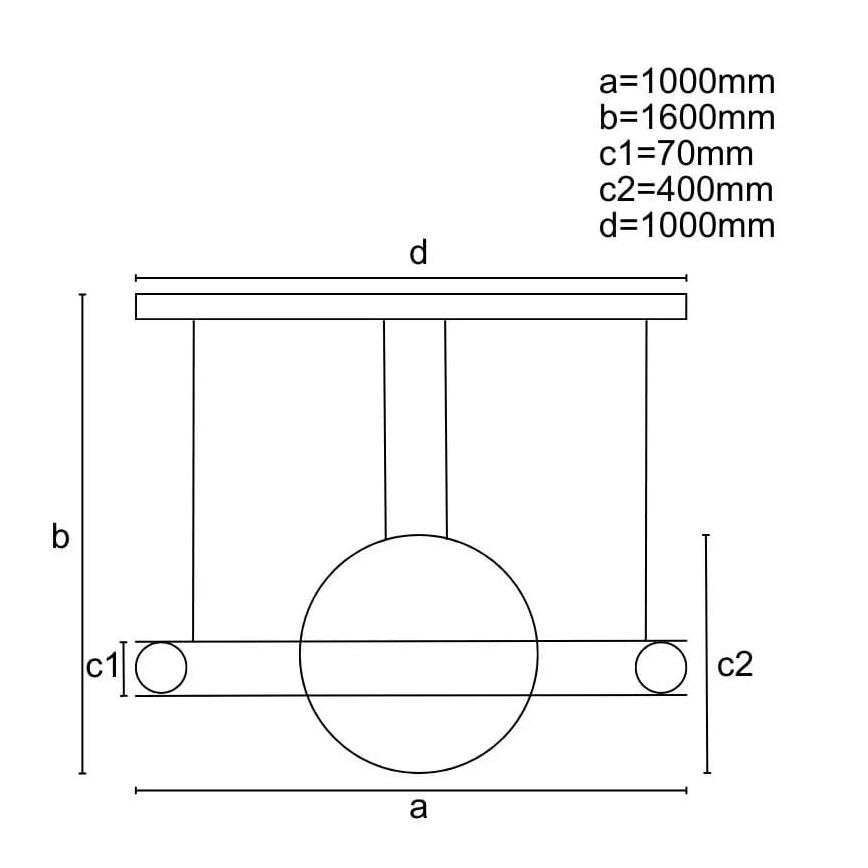 LED Aptumšojama lustra ar auklu LED/95W/230V 3000-6500K + tālvadības pults