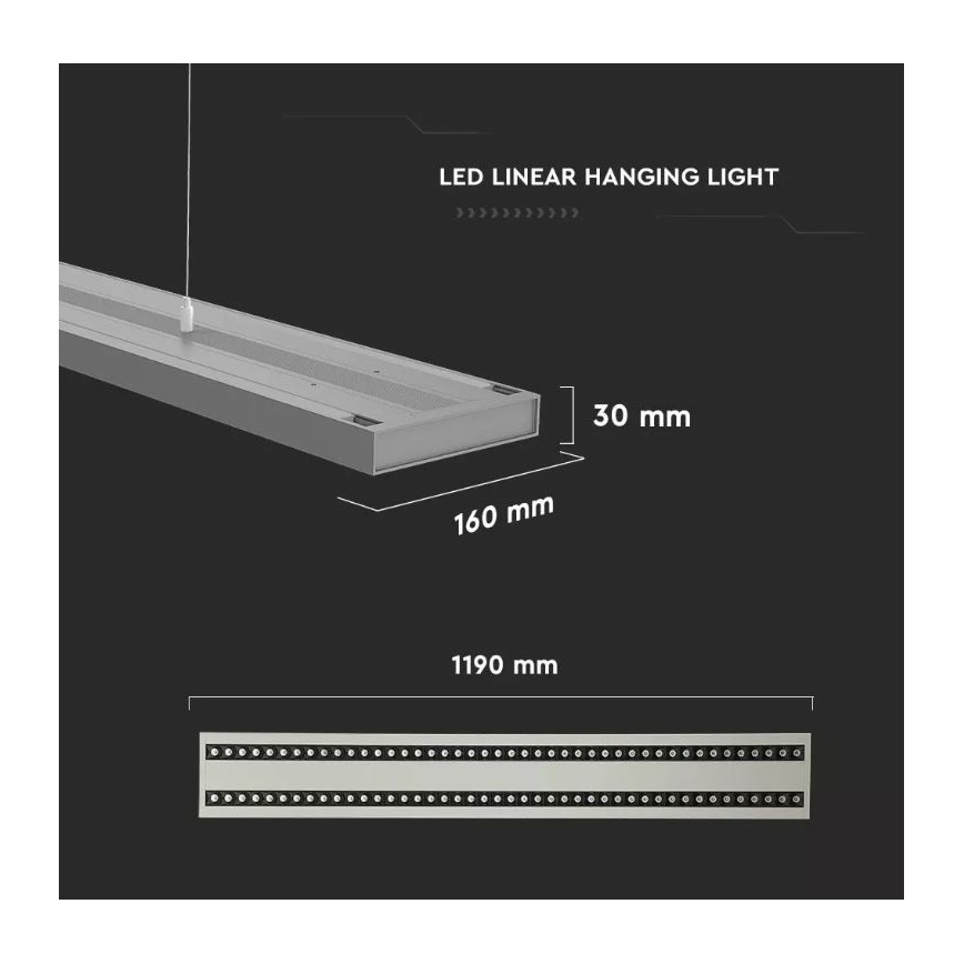 LED Aptumšojama lustra ar auklu SAMSUNG CHIP LED/60W/230V 4000K sudraba