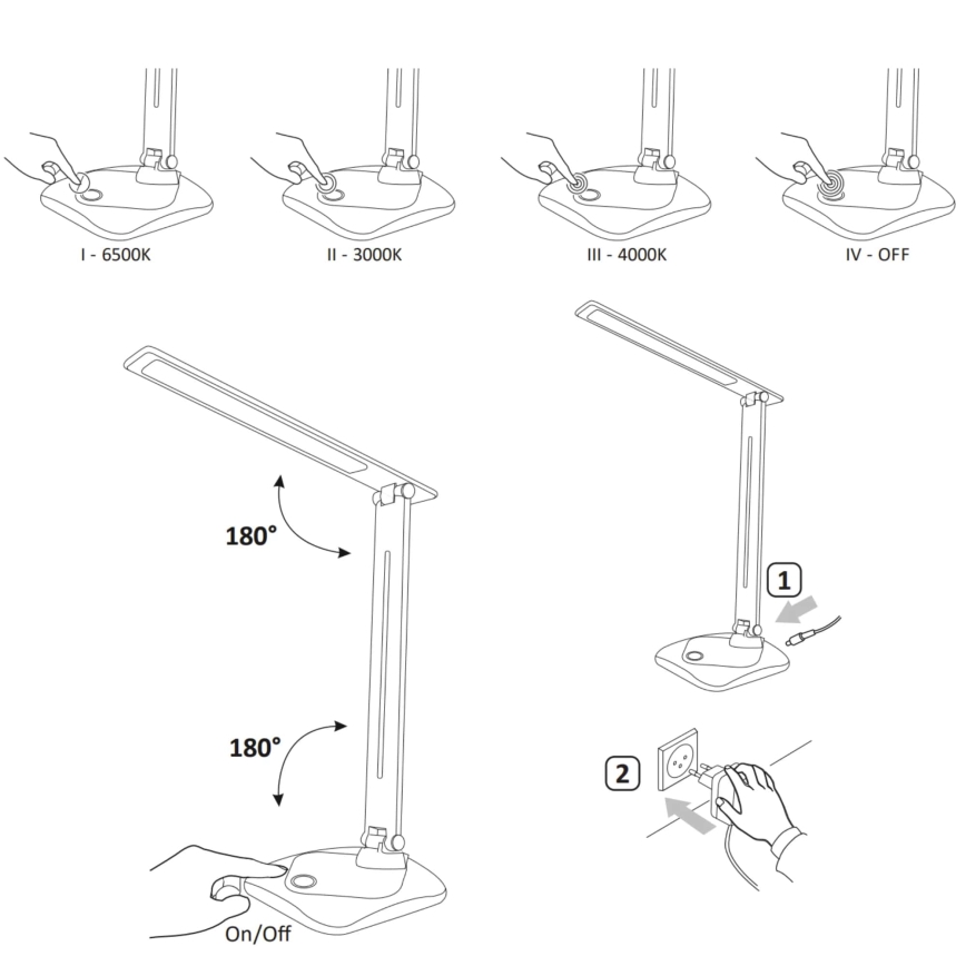 LED  Aptumšojama skārienjūtīga galda lampa TOLEDO LED/8W/230V 3000-6500K