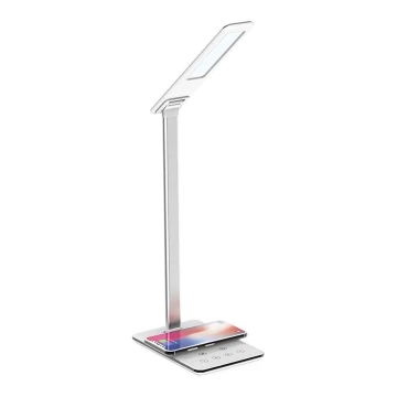 LED Aptumšojama skārienvadāma galda lampa ar bezvadu lādētāju JOY LED/6W/230V+USB balta