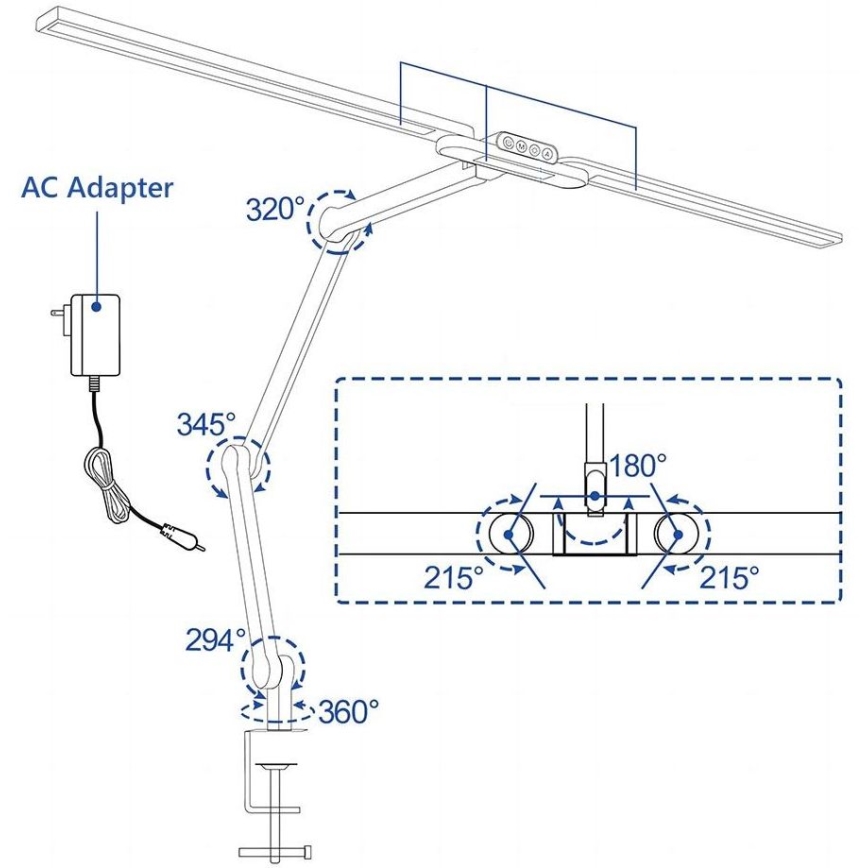 LED Aptumšojama skārienvadāma elastīga galda lampa LED/24W/230V 3000-6500K CRI 92 melna