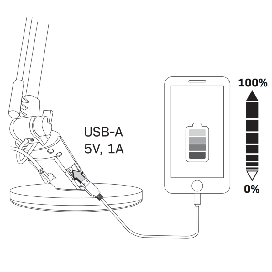 LED Aptumšojama skārienvadāma galda lampa OPTIMUM LED/7W/230V USB 3000/4000/6000K sudraba