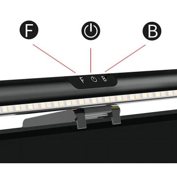 LED Aptumšojama skārienvadāma monitora apgaismojums LED/5W/5V 3000/4000/5000/6000K 42 cm melna