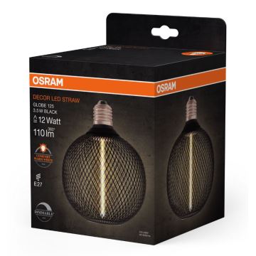 LED Aptumšojama spuldze DECOR  FILAMENT G125 E27/3,5W/230V 1800K melna - Osram