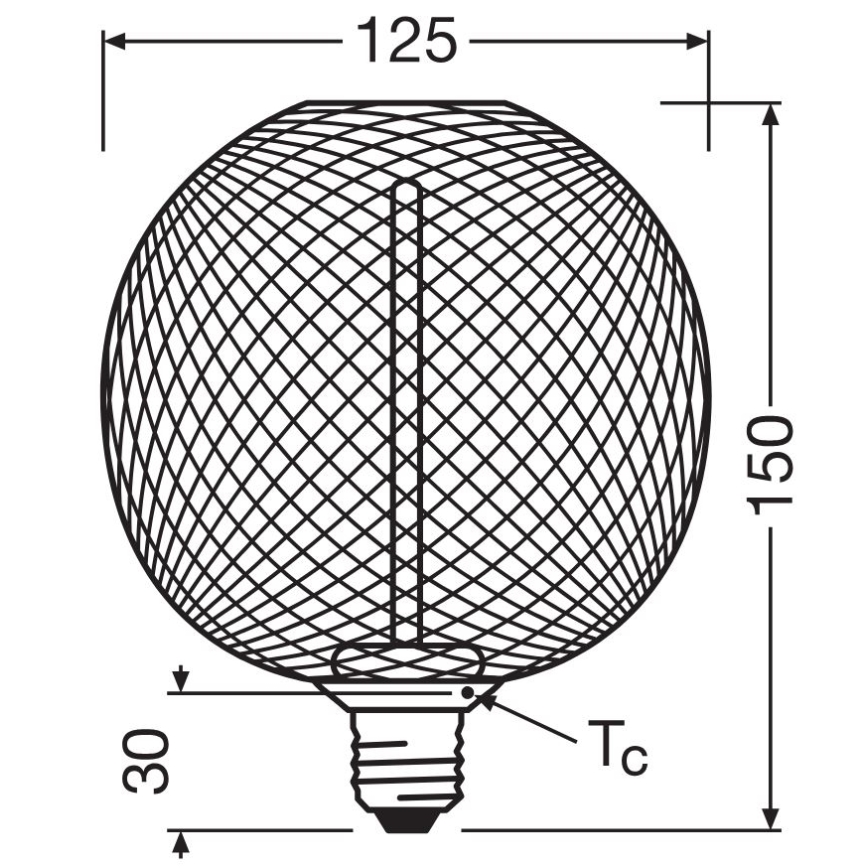 LED Aptumšojama spuldze DECOR  FILAMENT G125 E27/3,5W/230V 1800K melna - Osram