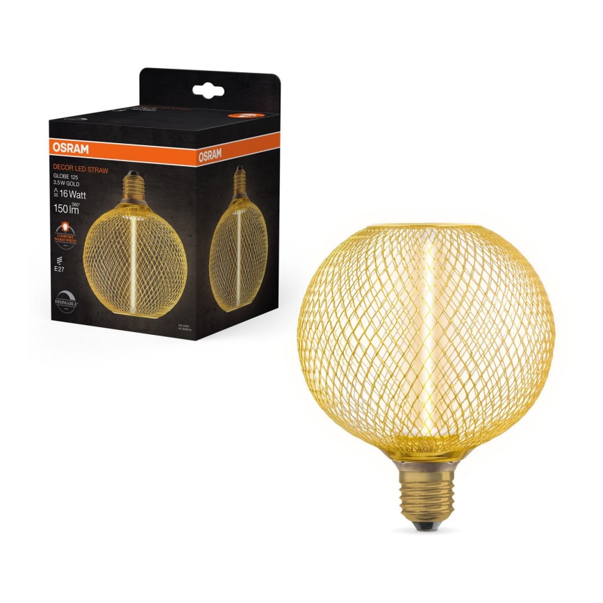 LED Aptumšojama spuldze DECOR  FILAMENT G125 E27/3,5W/230V 1800K zelta - Osram