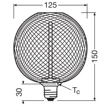 LED Aptumšojama spuldze DECOR  FILAMENT G125 E27/3,5W/230V 1800K zelta - Osram