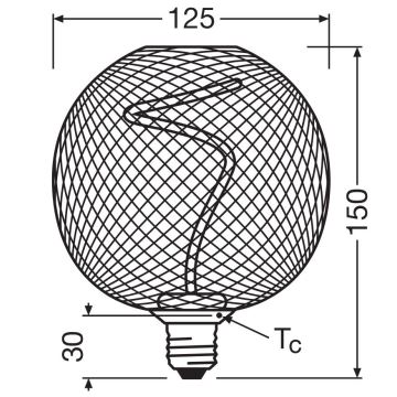 LED Aptumšojama spuldze DECOR FILAMENT G125 E27/3,5W/230V 1800K zelta - Osram