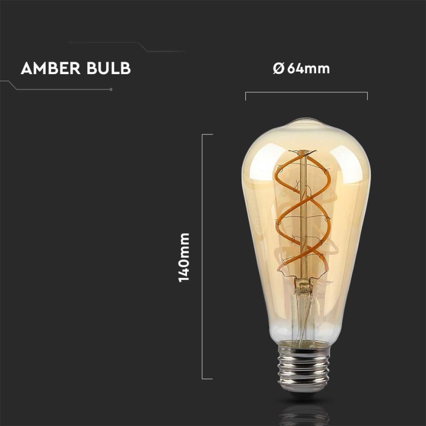 LED Aptumšojama spuldze FILAMENT ST64 E27/4,8W/230V 1800K