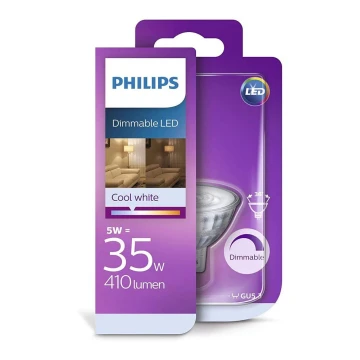 LED Aptumšojama spuldze Philips GU5,3/5W/12V 4000K