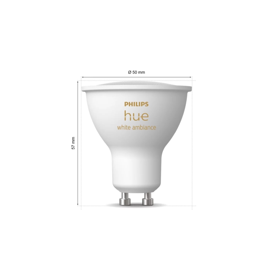 LED Aptumšojama spuldze Philips Hue WHITE AMBIANCE GU10/4,2W/230V 2200-6500K