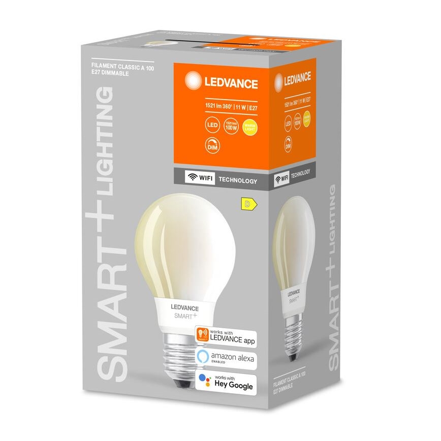 LED Aptumšojama spuldze SMART+ FILAMENT E27/11W/230V 2700K Wi-Fi - Ledvance