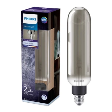 LED aptumšojama spuldze SMOKY VINTAGE Philips T65 E27/6,5W/230V 4000K
